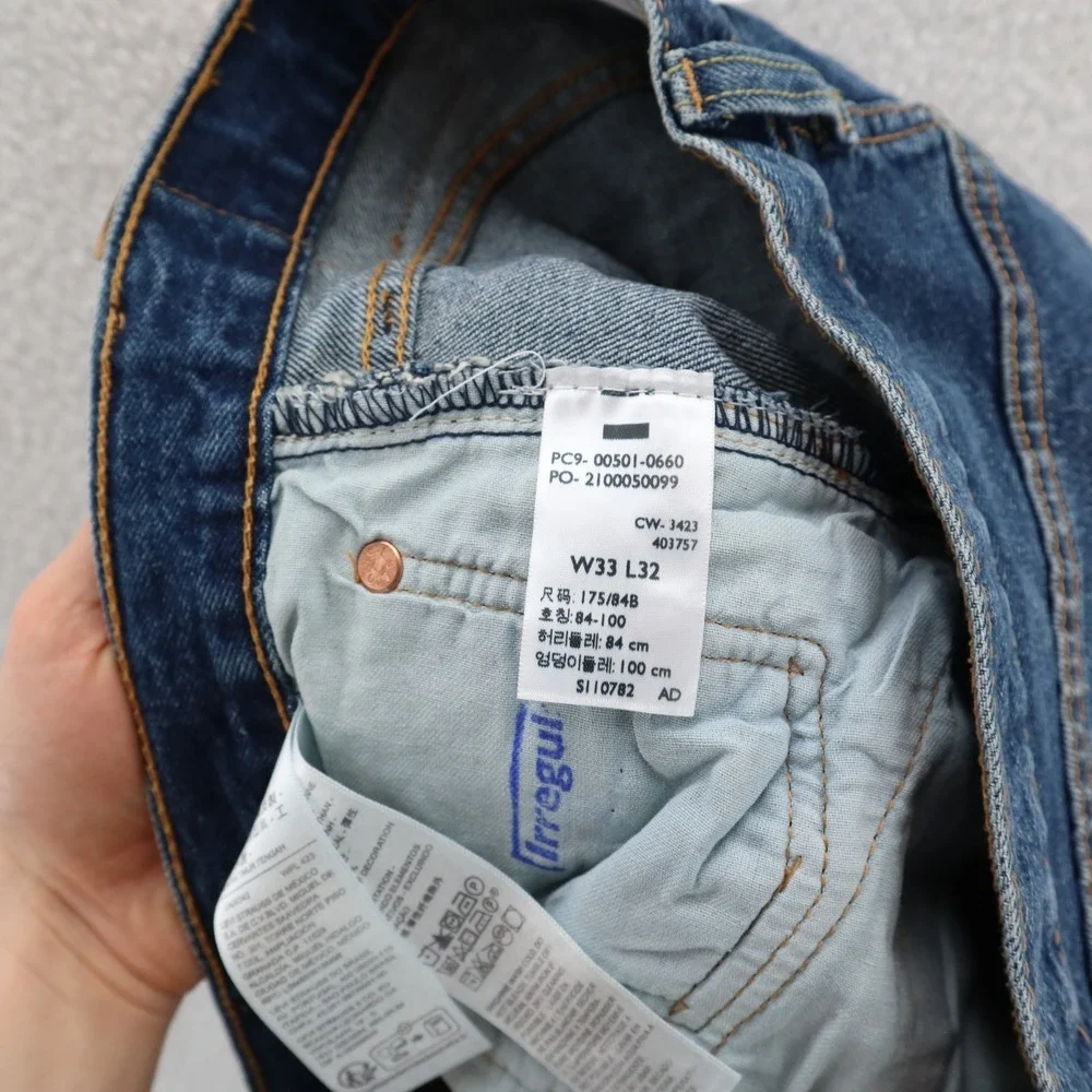 Levi's 501 Jeans Men's 33x32 Blue Original Straight Button Fly Denim Grunge New